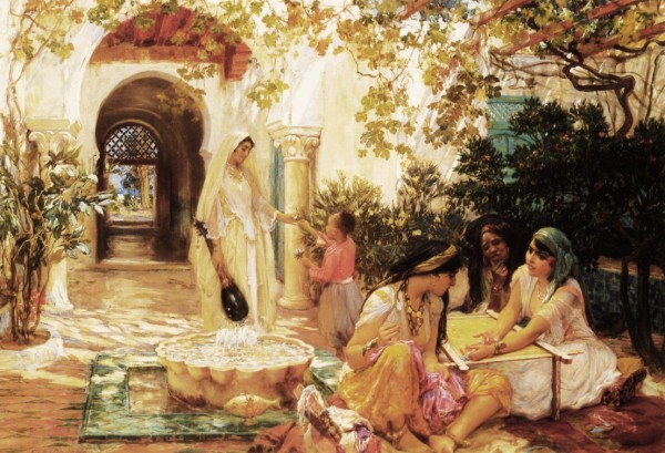 Courtyard El Biar by Frederick Arthur Bridgman